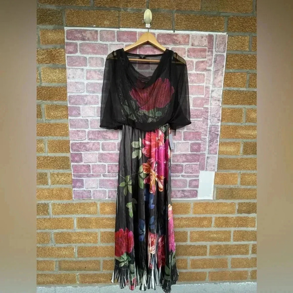 Komarov sheer floral print dress size small - Picture 1 of 14